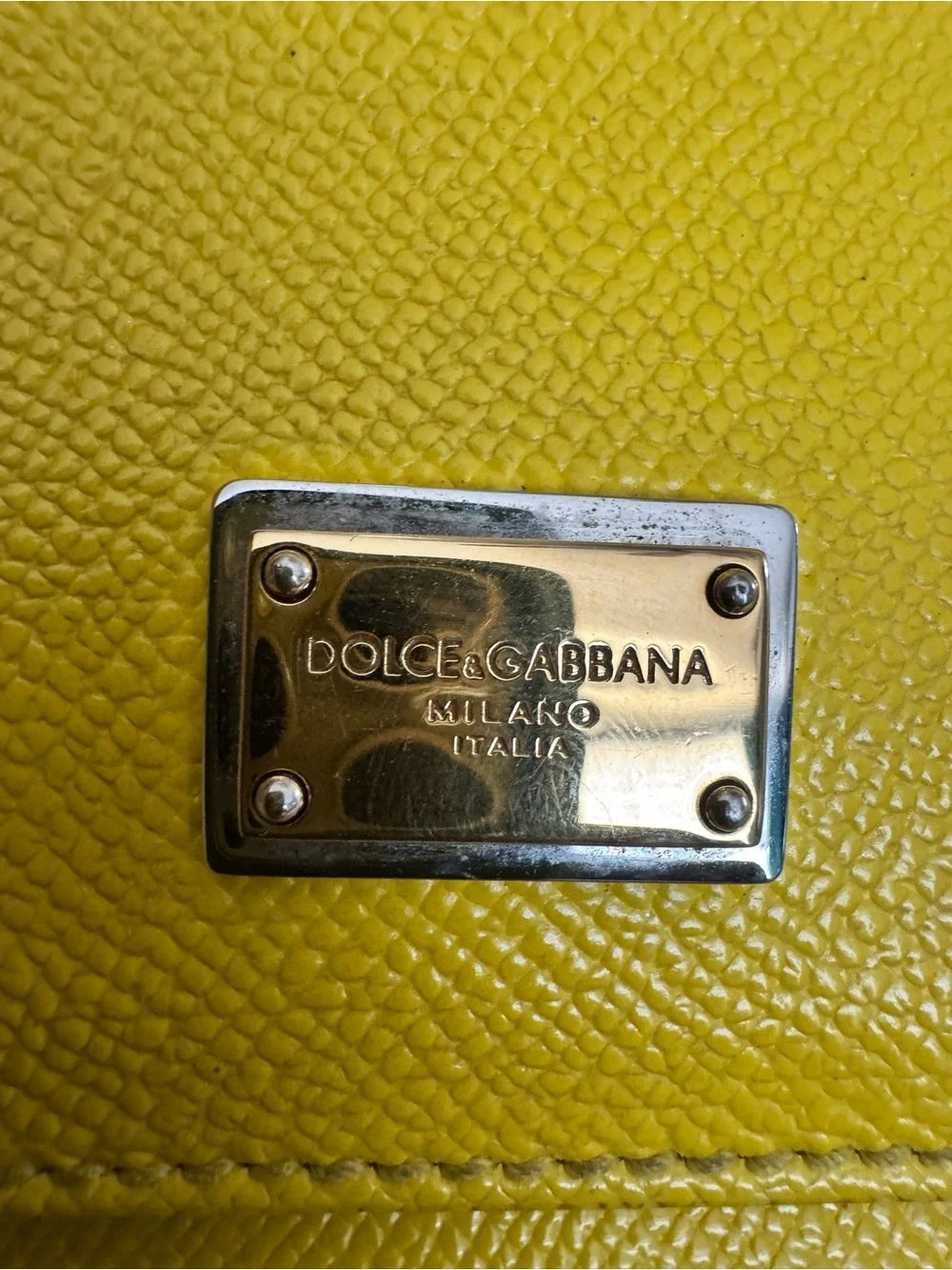 Dolce & Gabbana Yellow Leather Crossbody Shoulder Bag - Designer Style